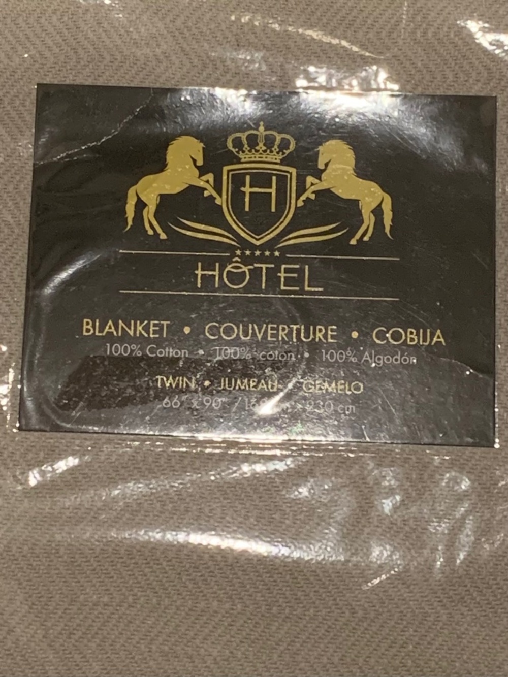 100% Cotton Twin Grey Blanket